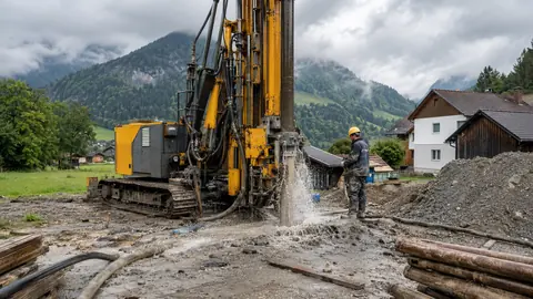 Sinnbild Brunnenbau — KI-generiert, zeigt nicht Alois & Peter Samhaber Ges.m.b.H.