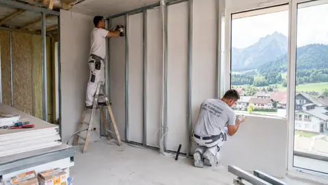 Sinnbild Trockenbau — KI-generiert, zeigt nicht 2S e.U.